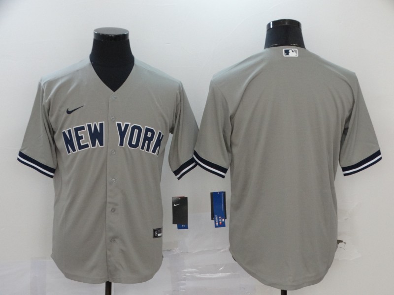 Men's New York Yankees Gray Blank Jersey